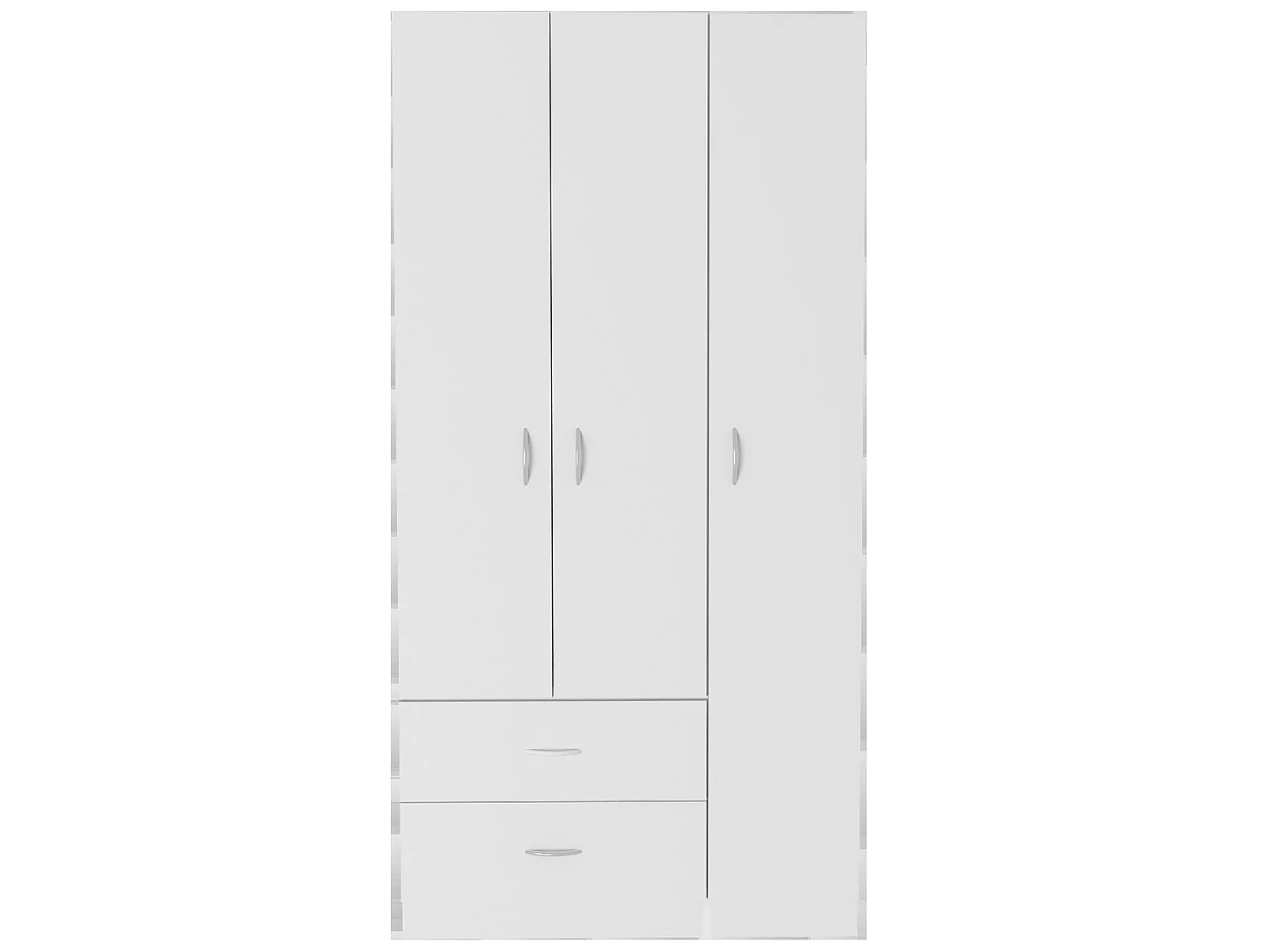 Armario ropero Austral de 90 cm con 3 puertas y 2 cajones, blanco