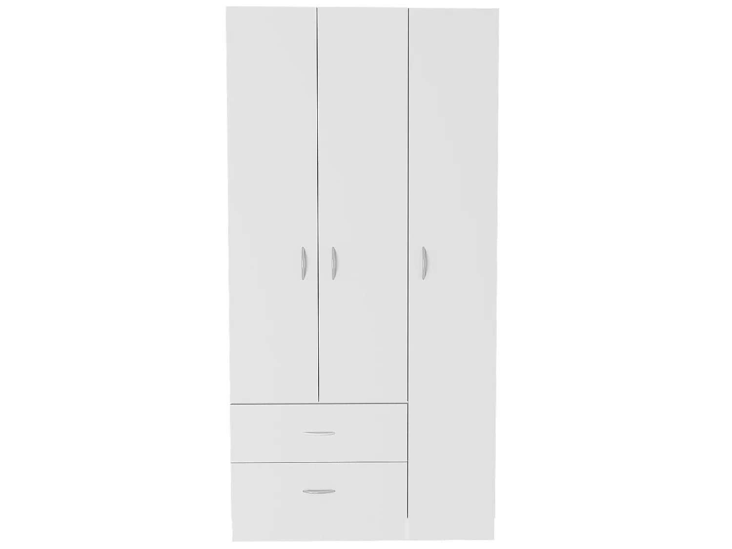 Armadio a 3 ante Austral, con due cassetti 90CM L X 180CM L X 47CM P Bianco