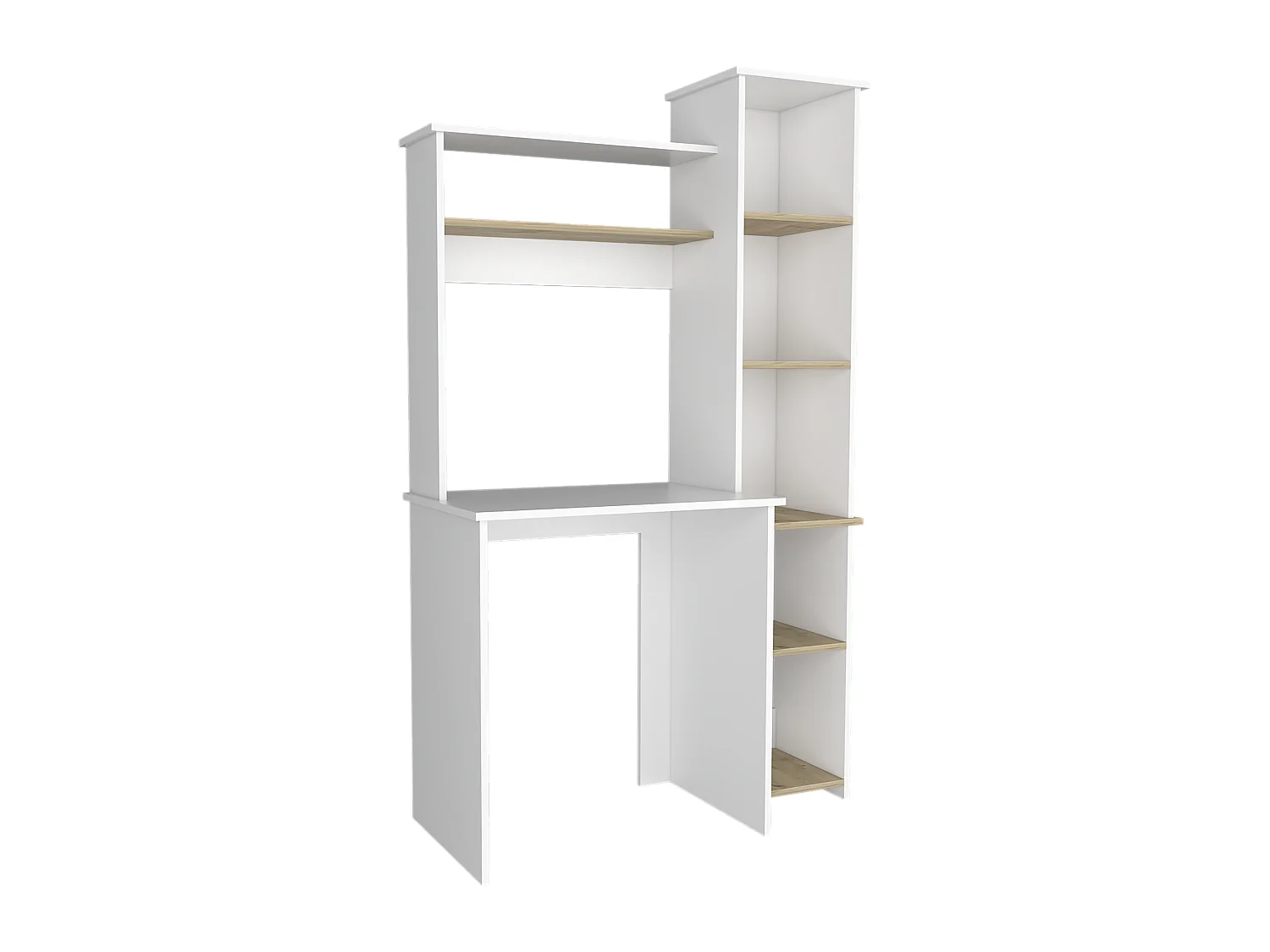 Tavolo da scrivania Heinrich, con ripiani 163,1 CM L X 98,5 CM L X 42,3 CM P. Bianco / Duna