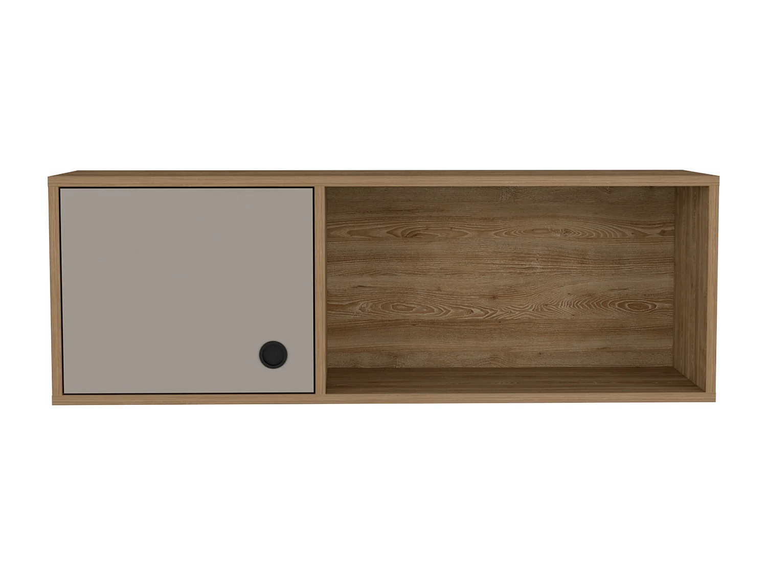 Module supérieur khali avec placard et Bureau Informatique, 34,2 cm à x 100 cm le x 32 cm P, miel / taupe