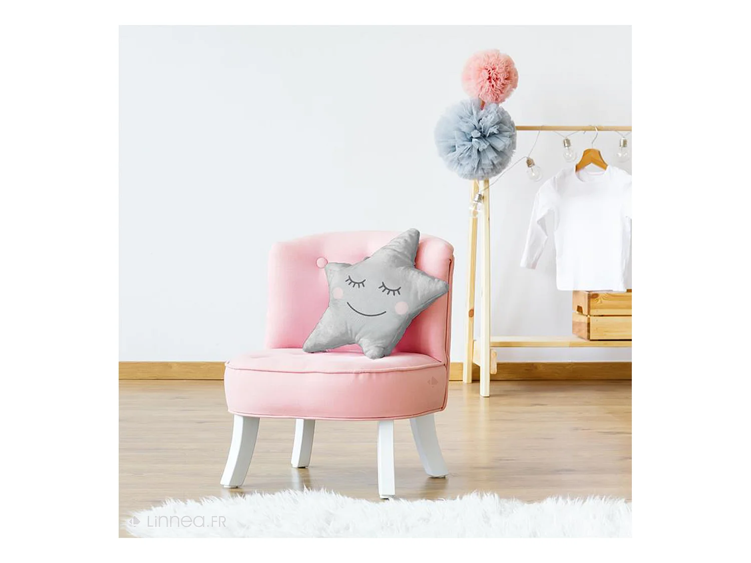 Coussin STELLA forme étoile 37x44 cm 100% polyester Gris