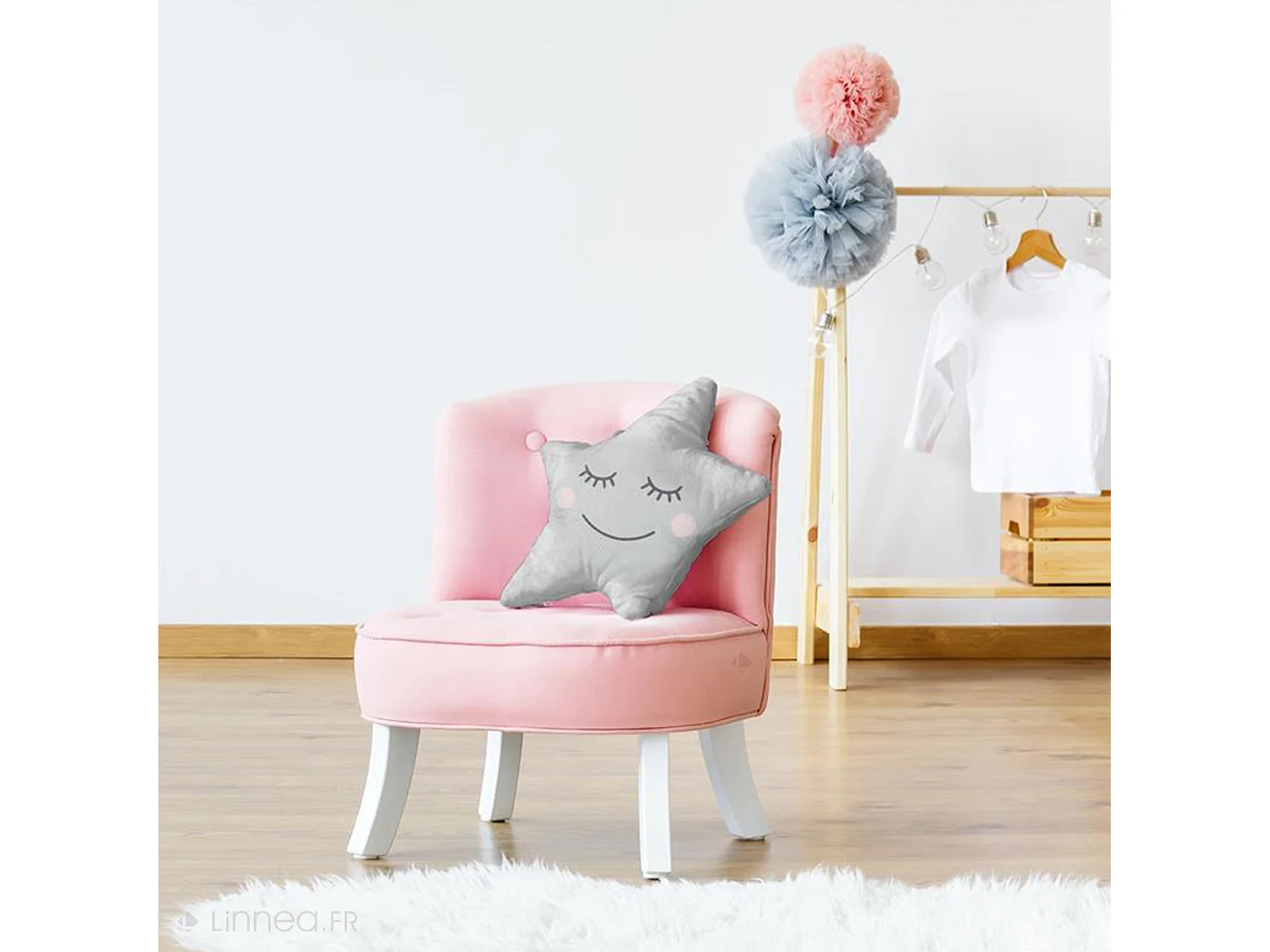 Coussin STELLA forme étoile 37x44 cm 100% polyester Gris