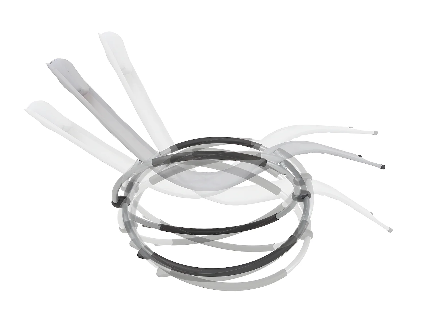 2x Sedia a dondolo da giardino geometrica pieghevole ECD Germany