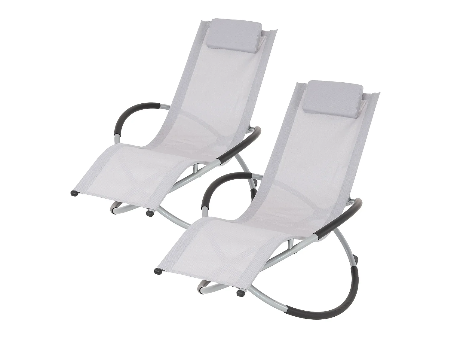 2x jardín plegable geométrica tumbona patio mecedora gris claro ECD Germany