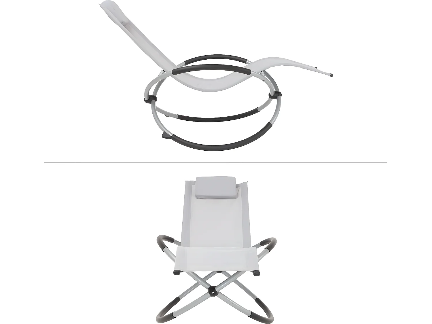 2x Sedia a dondolo da giardino geometrica pieghevole ECD Germany