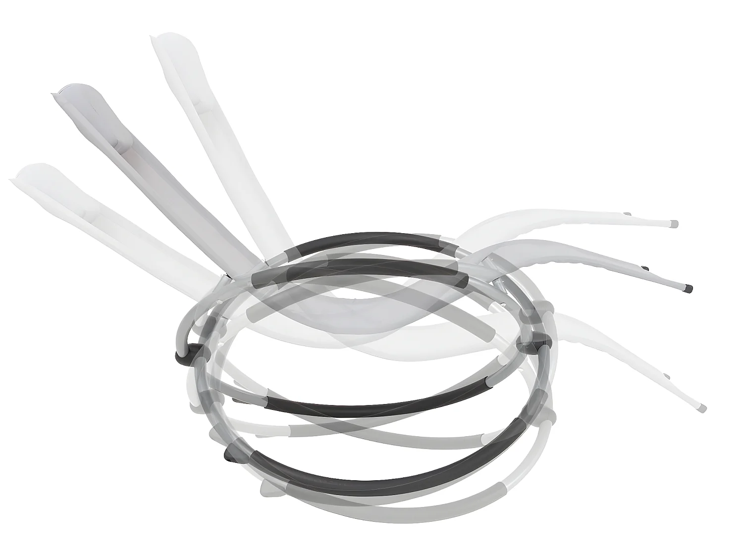 2x Sedia a dondolo da giardino geometrica pieghevole ECD Germany