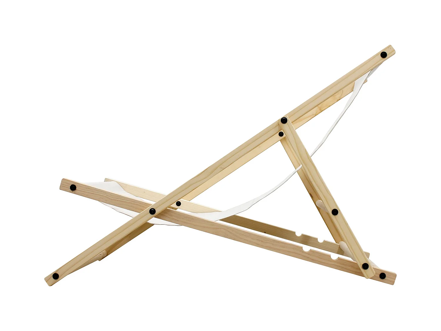 Chaise longue de jardin pliable beige en bois chilienne 3 positions de couchage  jusqu'à 120 kg usage intérieur et extérieur balcon terrasse patio