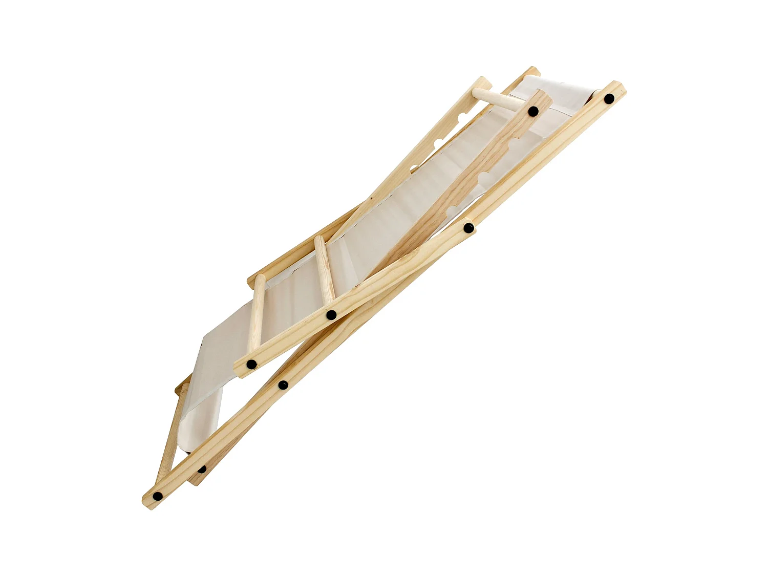 Chaise longue de jardin pliable beige en bois chilienne 3 positions de couchage  jusqu'à 120 kg usage intérieur et extérieur balcon terrasse patio