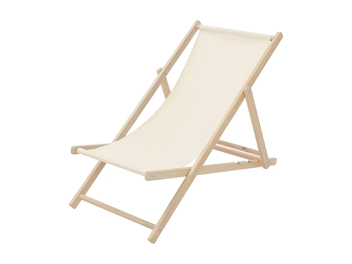 Chaise longue de jardin pliable beige en bois chilienne 3 positions de couchage jusqu'à 120 kg usage intérieur et extérieur balcon terrasse patio