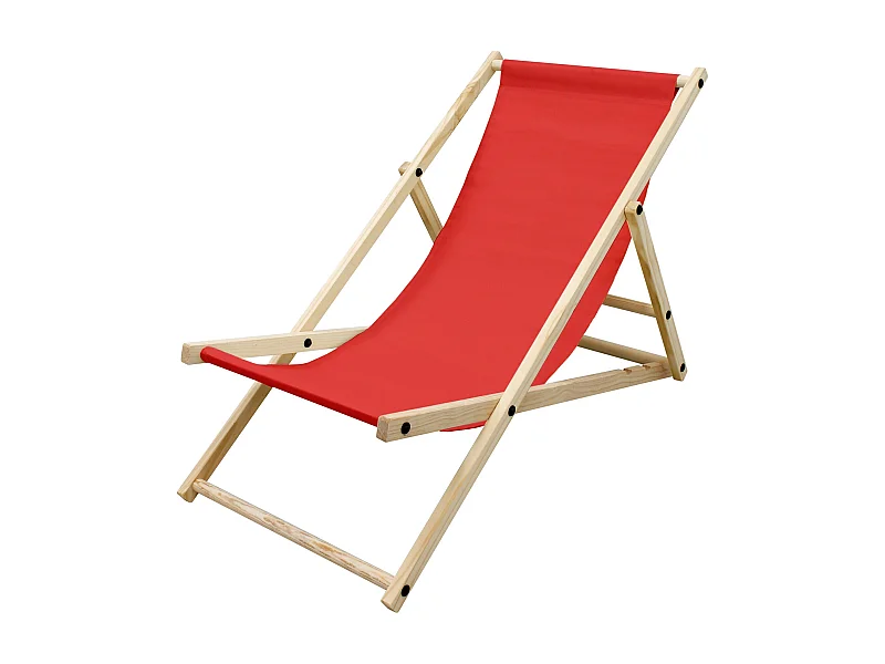 ECD Germany Silla de playa rojo madera de pino tumbona 3 posiciones de reclinación hamaca plegable con tejido oxford impermeable carga hasta 150kg