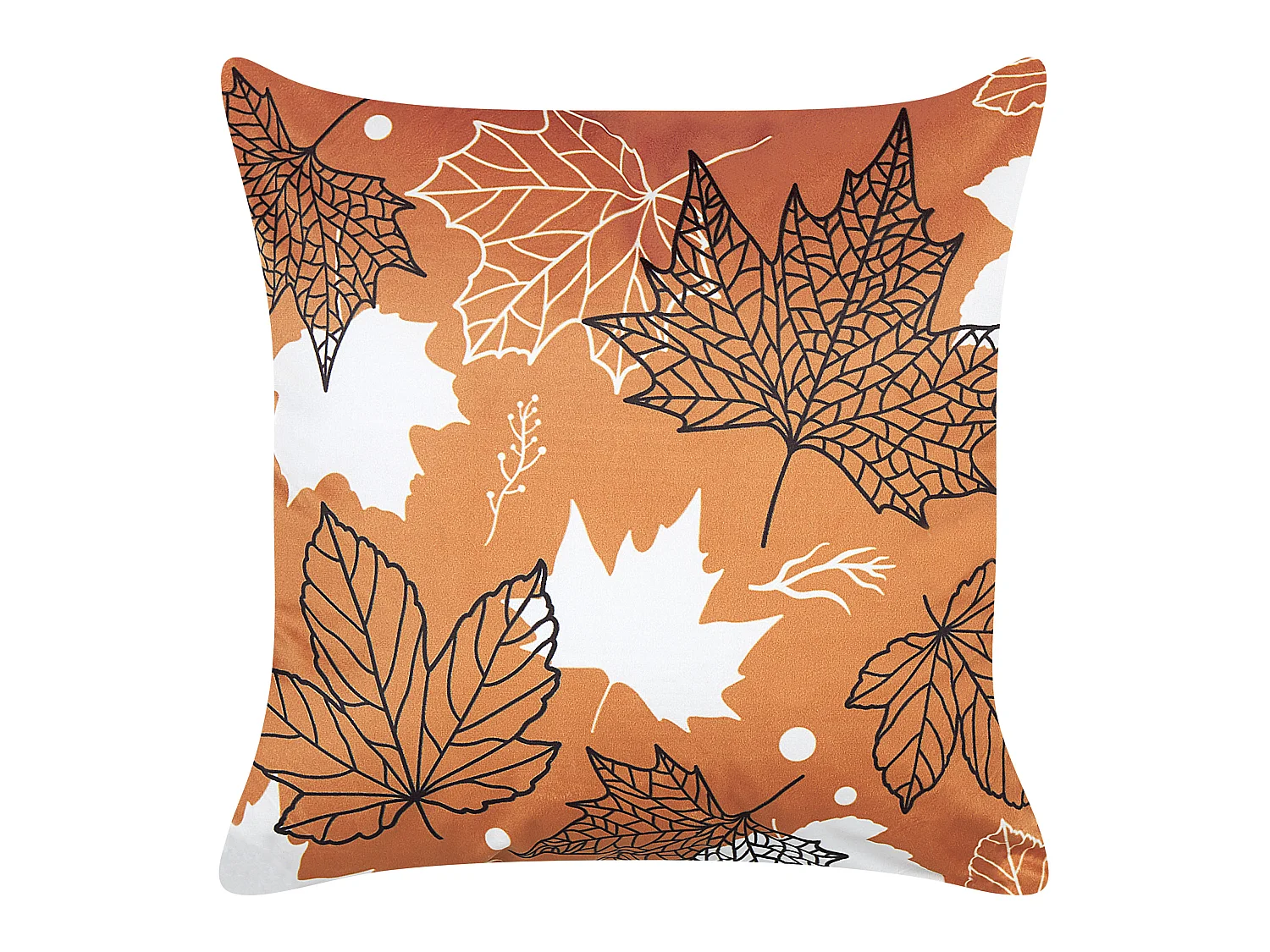 Poduszka dekoracyjna POINSETTIA Welur 45 x 45 cm Pomarańczowy Wzór roślinny