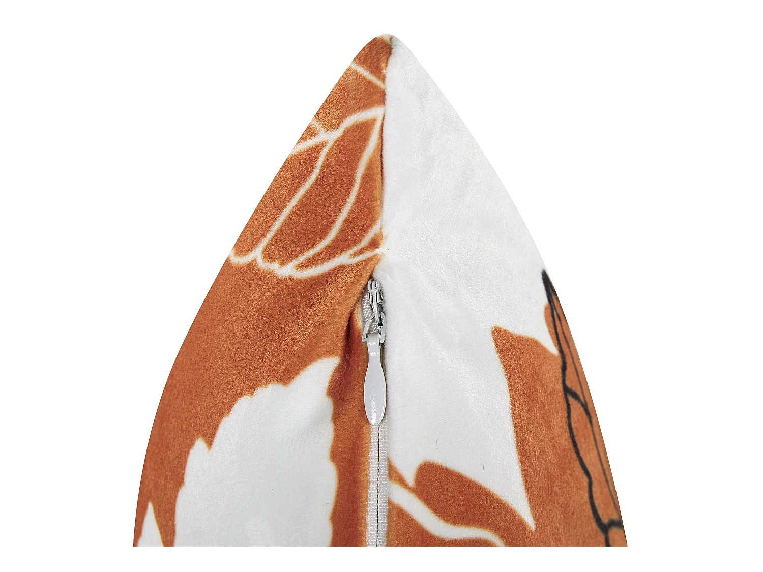 Poduszka dekoracyjna POINSETTIA Welur 45 x 45 cm Pomarańczowy Wzór roślinny