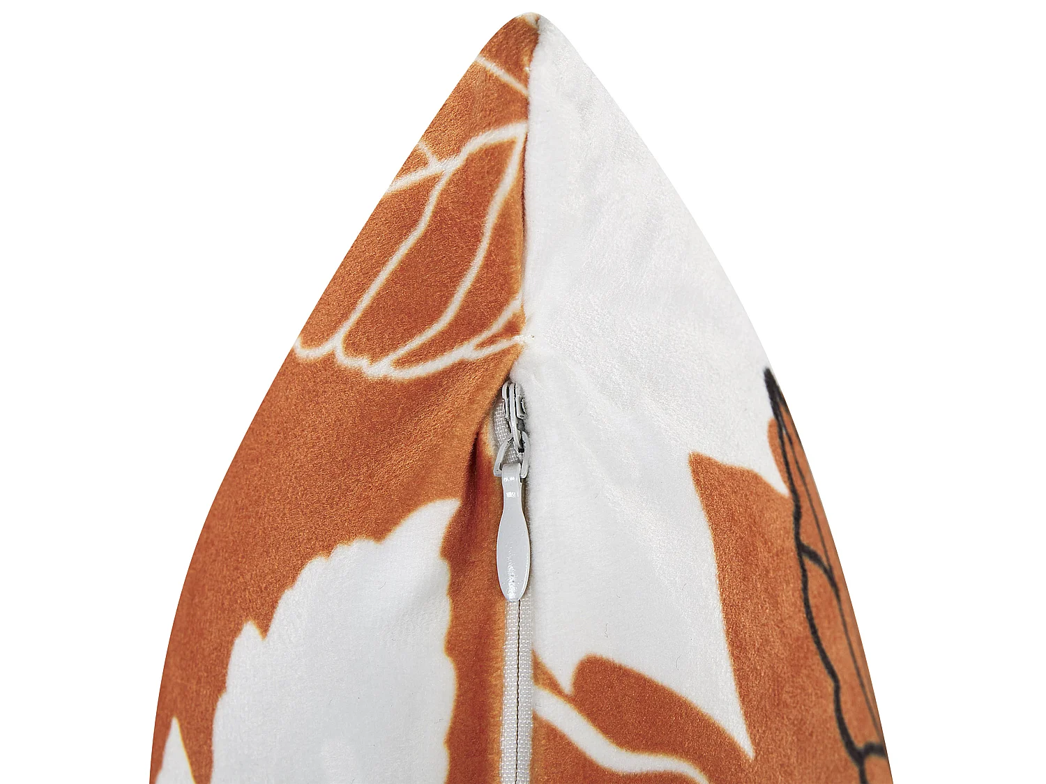 Sierkussen POINSETTIA Fluweel 45 x 45 cm Oranje Bladpatroon