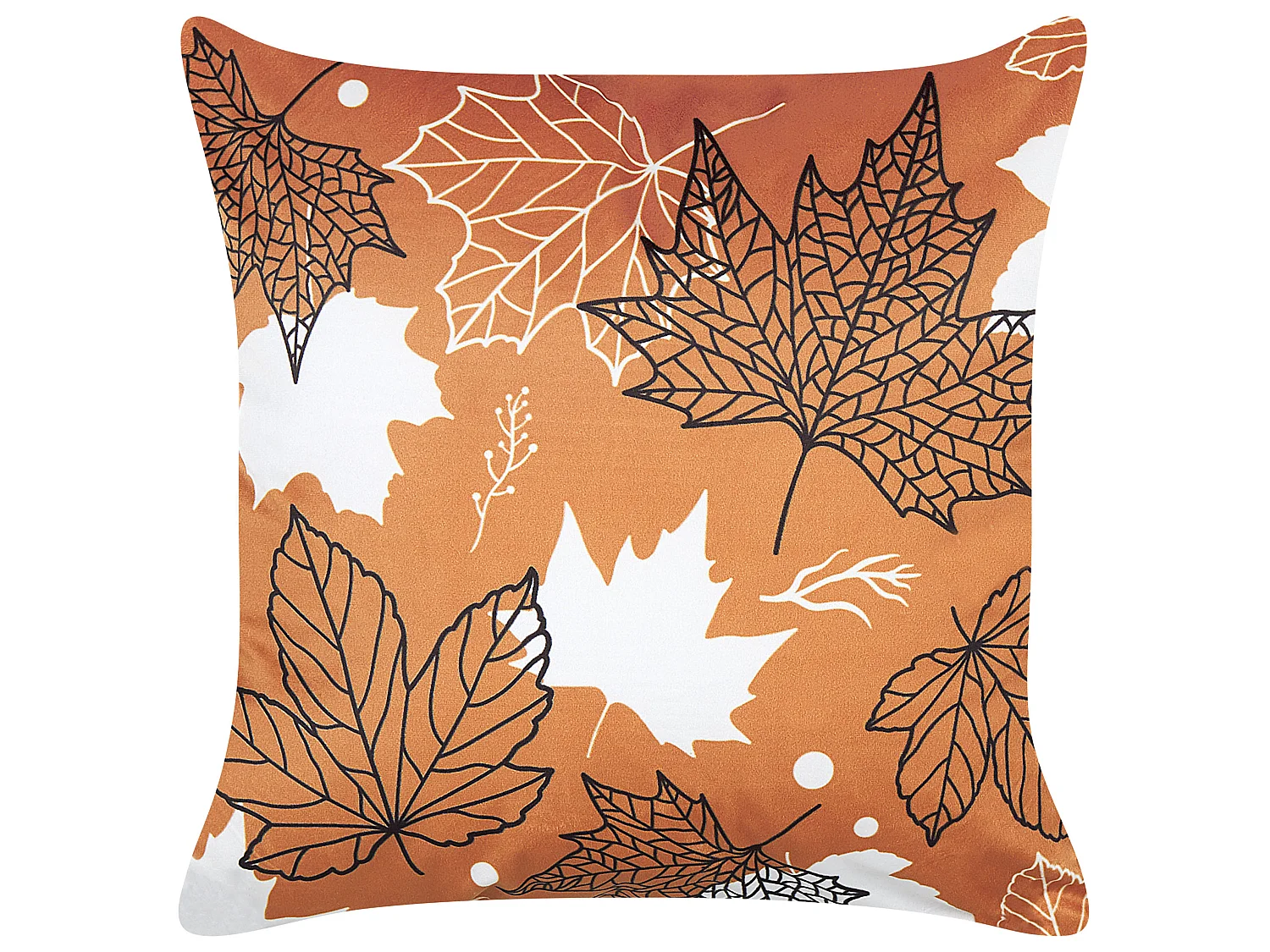 Coussin POINSETTIA Velours 45 x 45 cm Orange Motif de plante