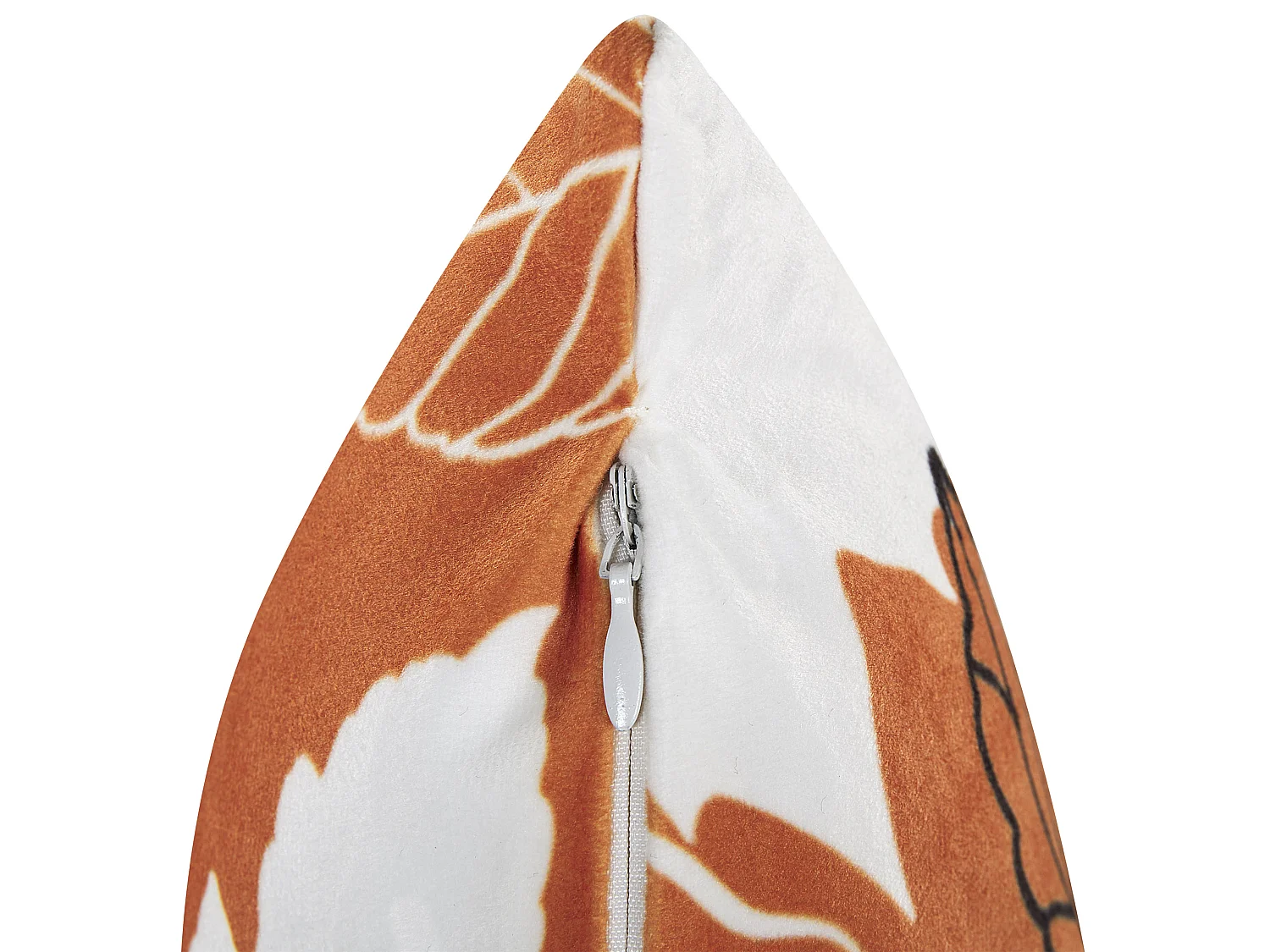 Coussin POINSETTIA Velours 45 x 45 cm Orange Motif de plante