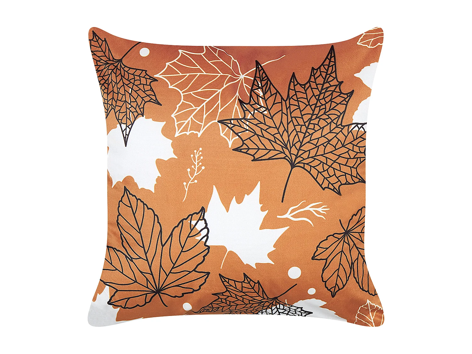 Poduszka dekoracyjna POINSETTIA Welur 45 x 45 cm Pomarańczowy Wzór roślinny