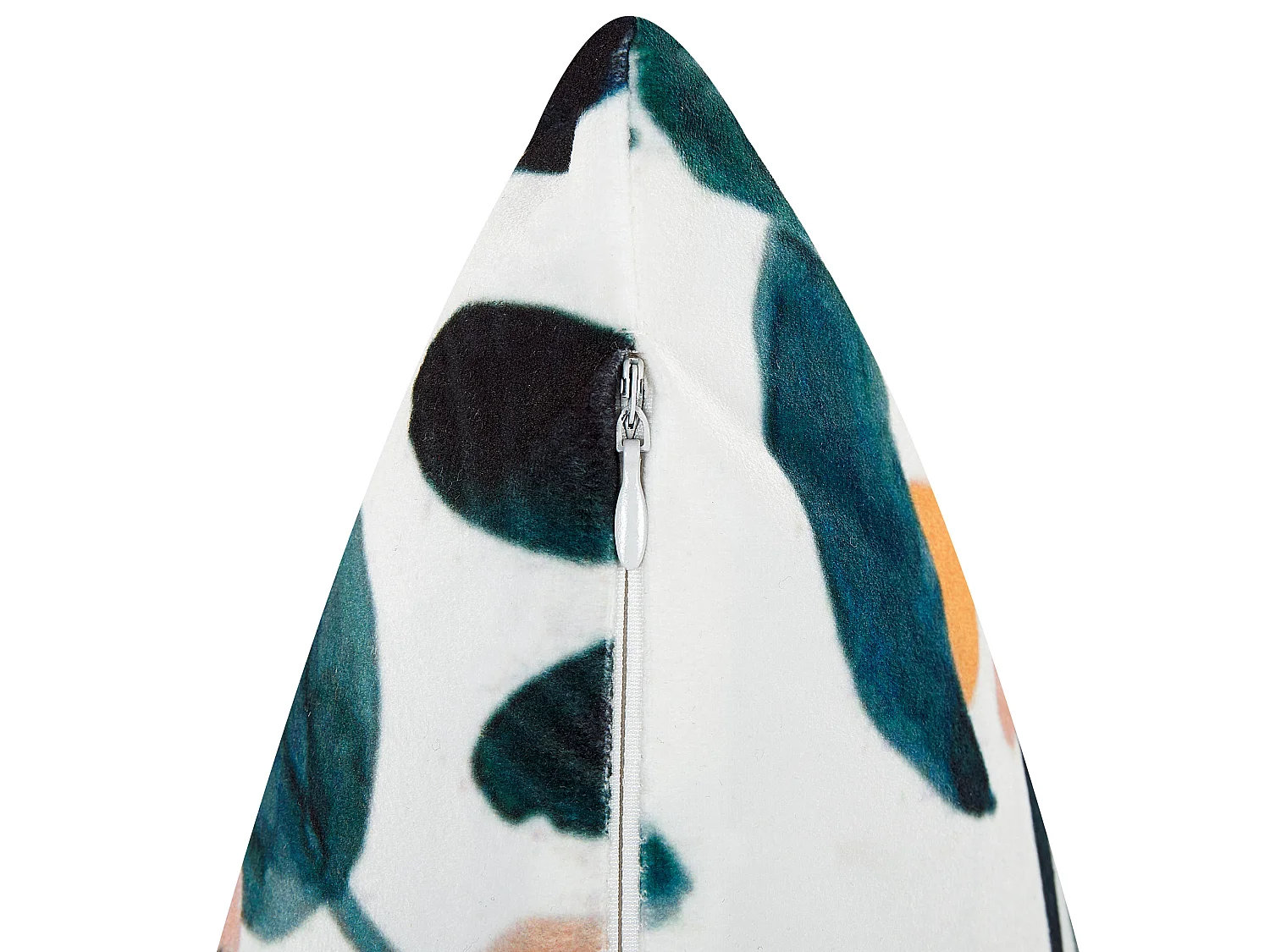 Dekokissen Füllung Samt grün Blättermuster 45x45 cm Sofakissen Couchkissen