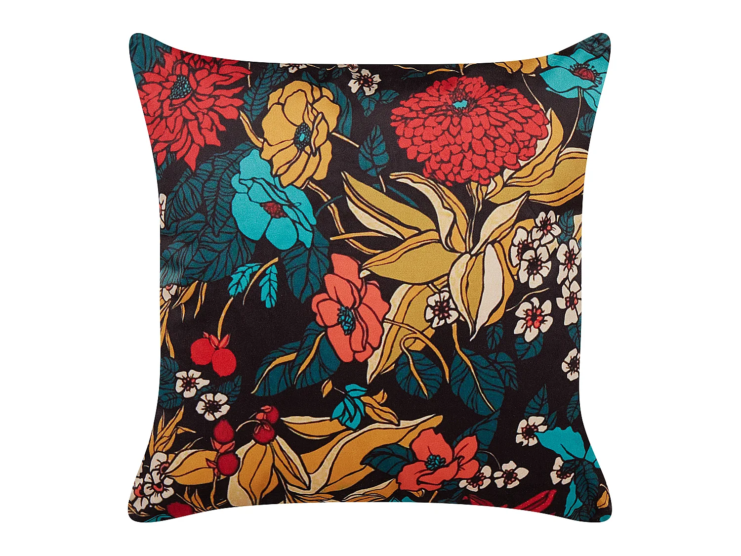 Sierkussen PROTEA Fluweel 45 x 45 cm Multicolor Bloempatroon