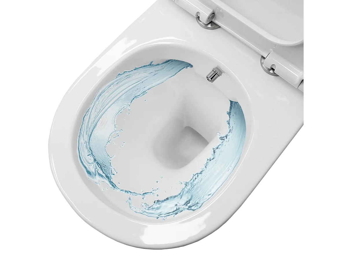 WC suspendu en céramique avec fonction de bidet Soft-Close White ECD Germany