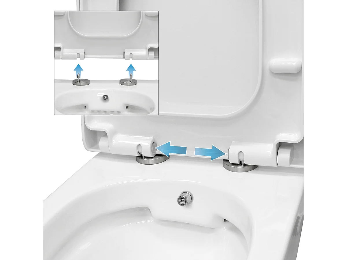 WC suspendu en céramique avec fonction de bidet Soft-Close White ECD Germany