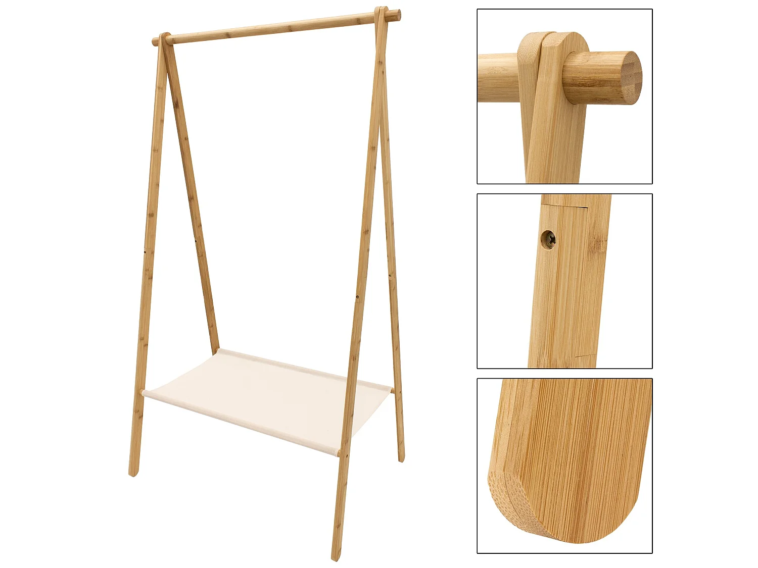 Portemanteau avec étagère en bambou 156 cm ECD Germany