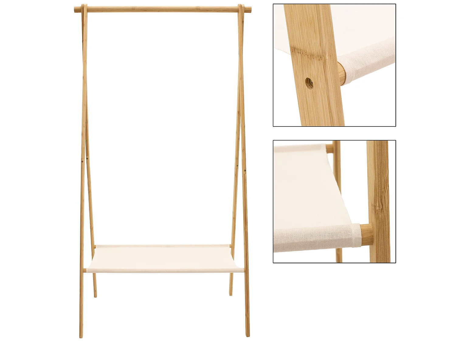 Portemanteau avec étagère en bambou 156 cm ECD Germany