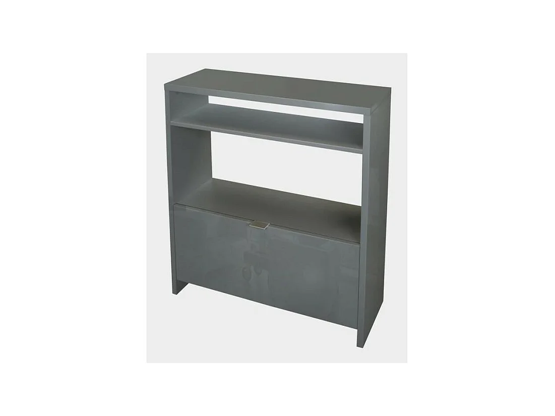 Schoenenkast SCOTT in glanzend grijs - 93 x 25 x 91 cm