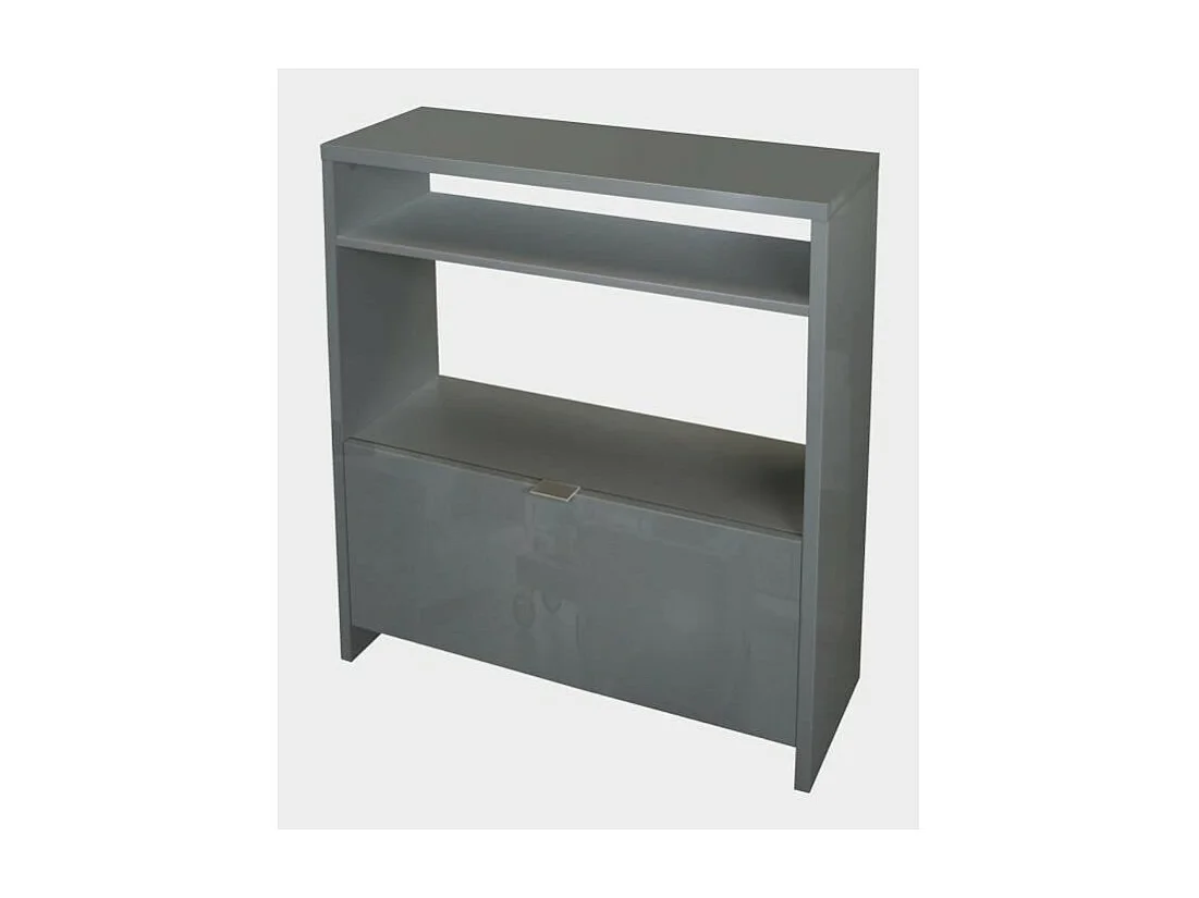 Schoenenkast SCOTT in glanzend grijs - 93 x 25 x 91 cm