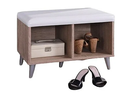 Mobile per scarpe SIDE con 2 scomparti larghi, colore quercia Sonoma e bianco.