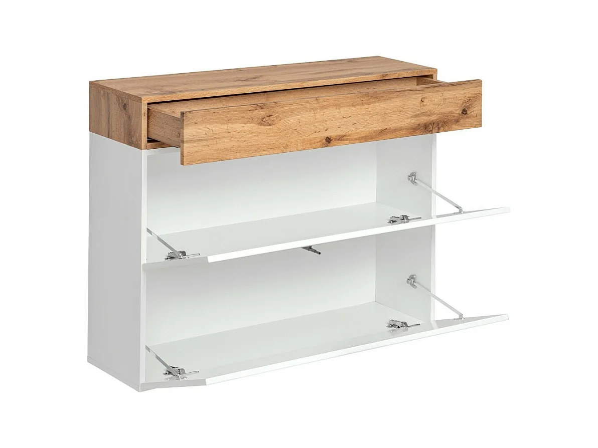 Schuhschrank der Kollektion TORTH mit 2 Türen und 1 Schublade.