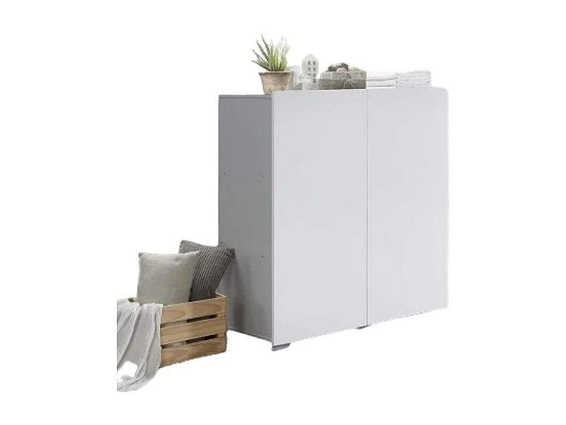 Doppeltüriger Schrank TINY – 100x120 cm – Farbe Weiß – Modernes Design