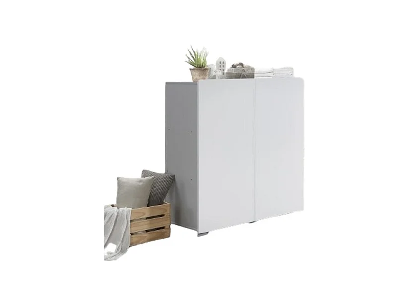 Rangement double portes TINY – 100x120 cm – Coloris blanc – Design moderne