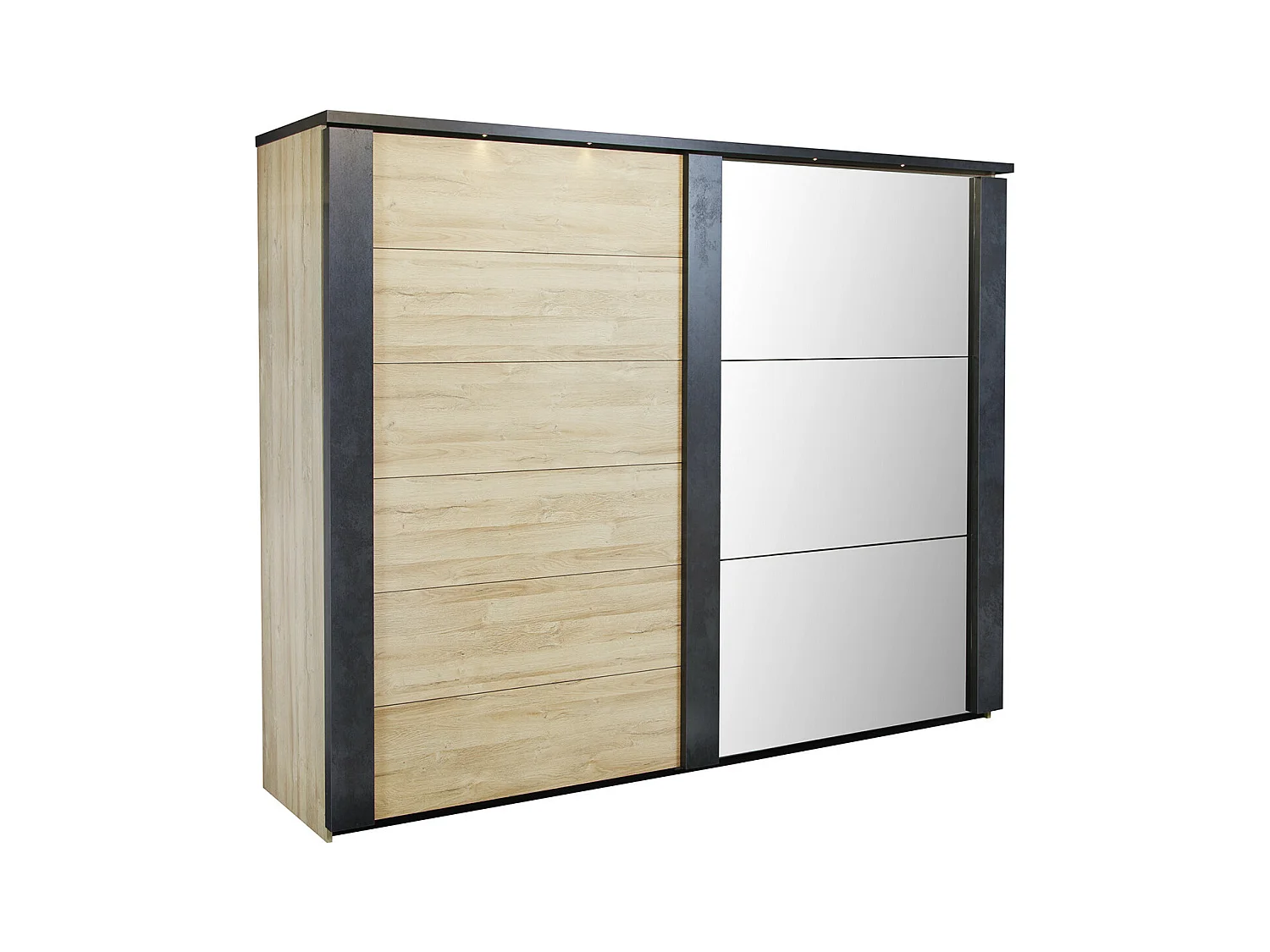 SIWA - Armoire 2 Portes Coulissantes 217cm avec Leds