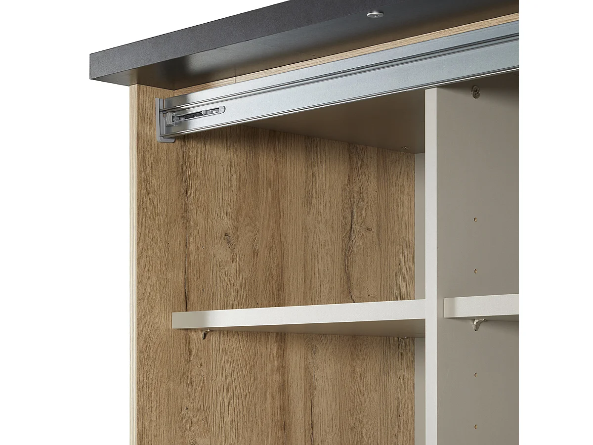 SIWA - Armoire 2 Portes Coulissantes 217cm avec Leds