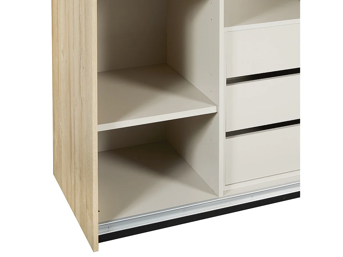 SIWA - Armoire 2 Portes Coulissantes 217cm avec Leds