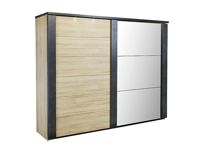 SIWA - Armoire 2 Portes Coulissantes 217cm avec Leds