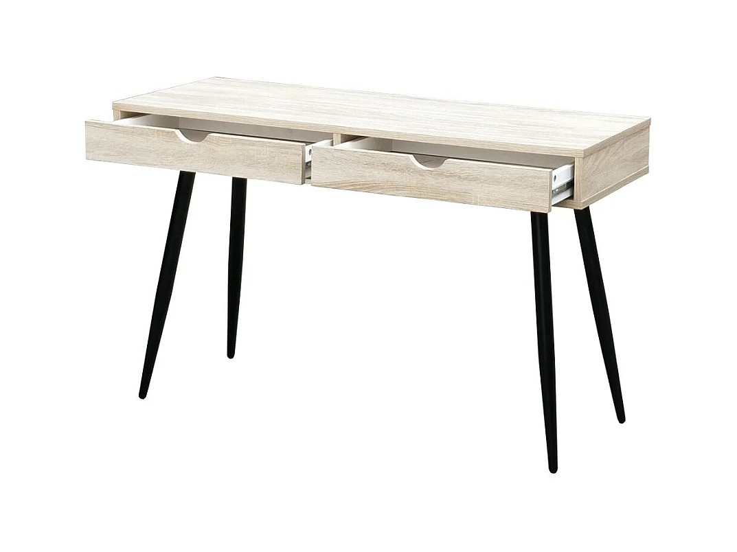 Schreibtisch CALIFORNIA im skandinavischen Stil mit 2 Schubladen in Holzfarbe