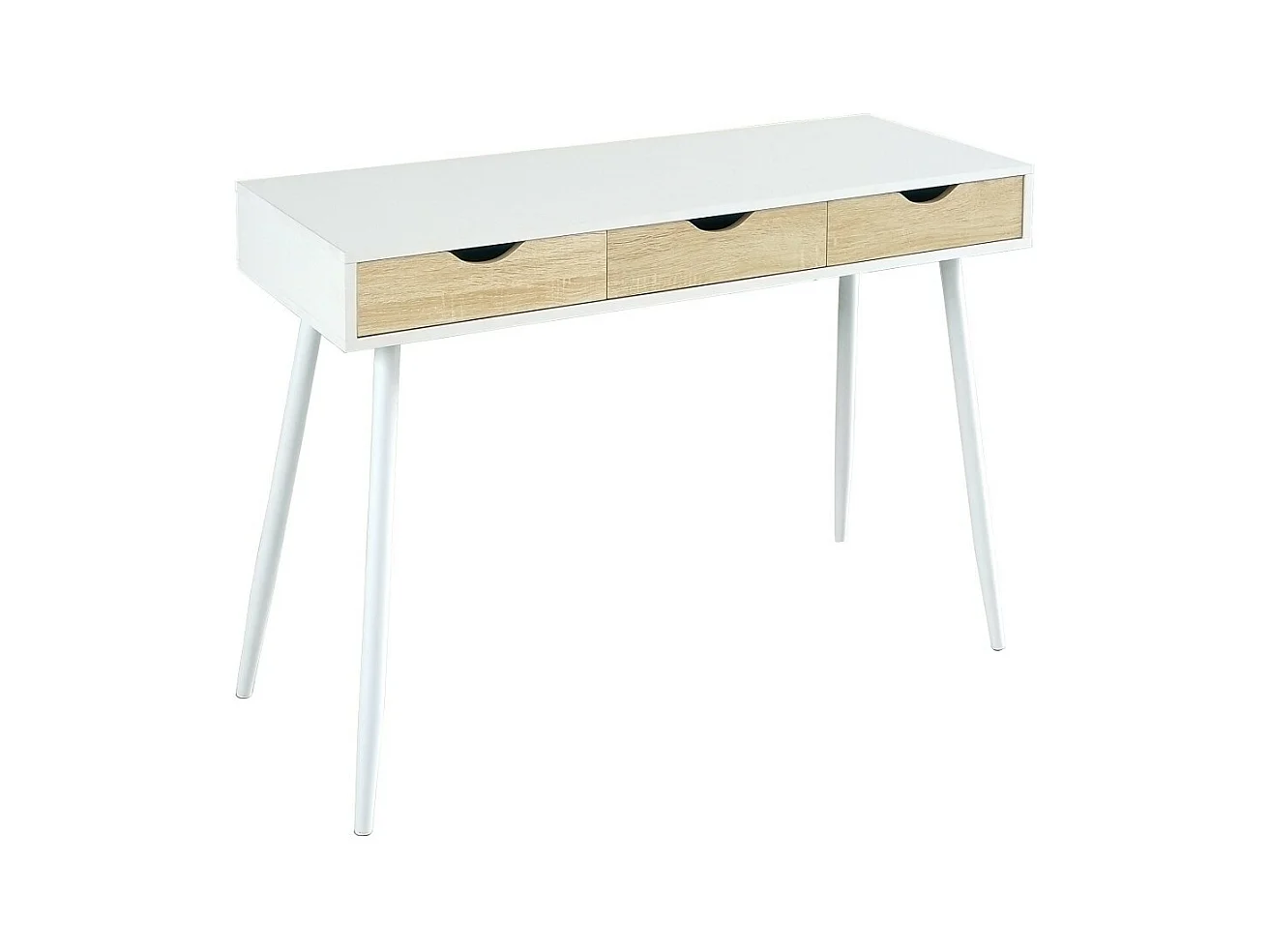 Escritorio FLORIDA estilo escandinavo con 3 cajones de color blanco.