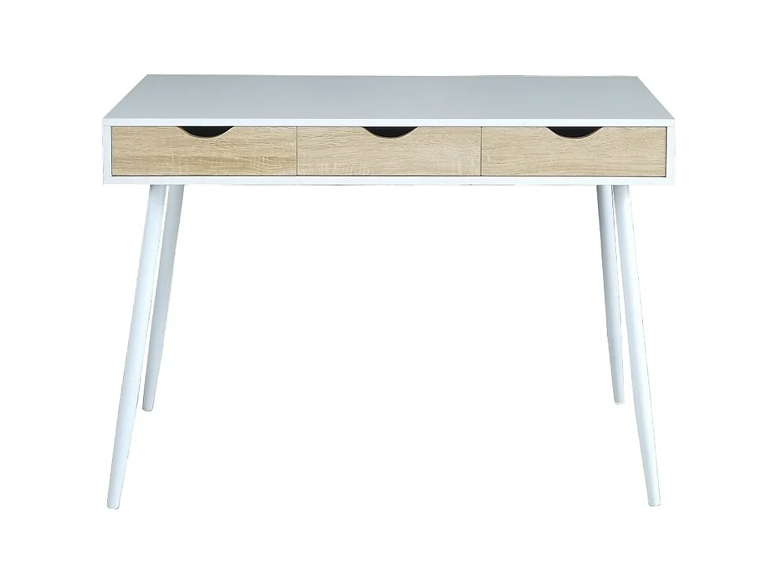 Escritório FLORIDA estilo escandinavo com 3 gavetas na cor branca