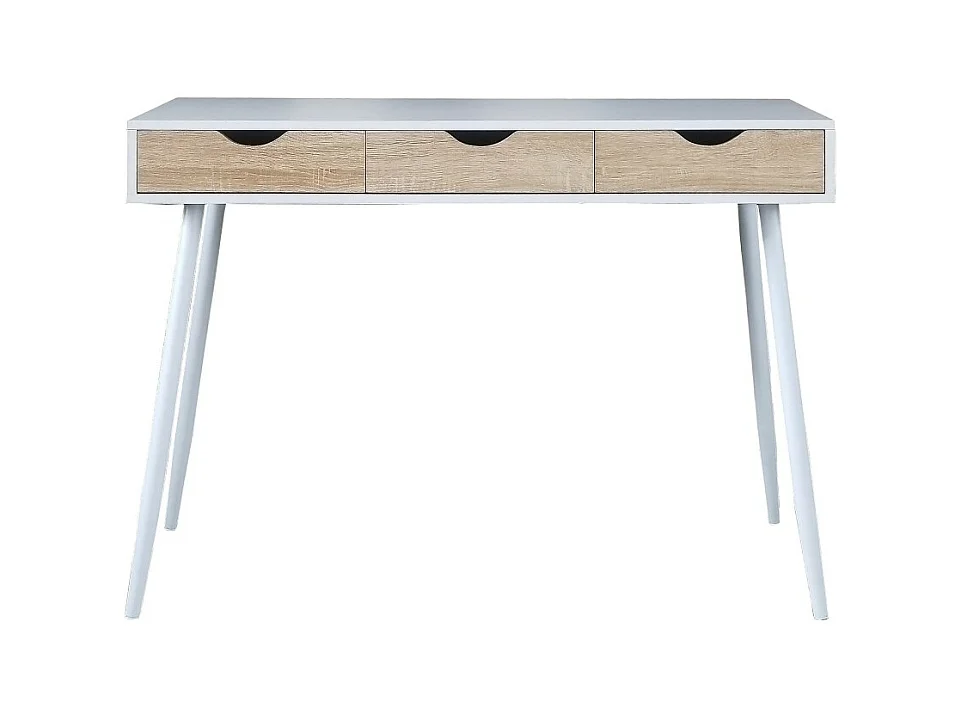 Escritório FLORIDA estilo escandinavo com 3 gavetas na cor branca