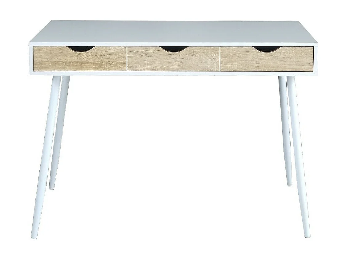 Escritório FLORIDA estilo escandinavo com 3 gavetas na cor branca