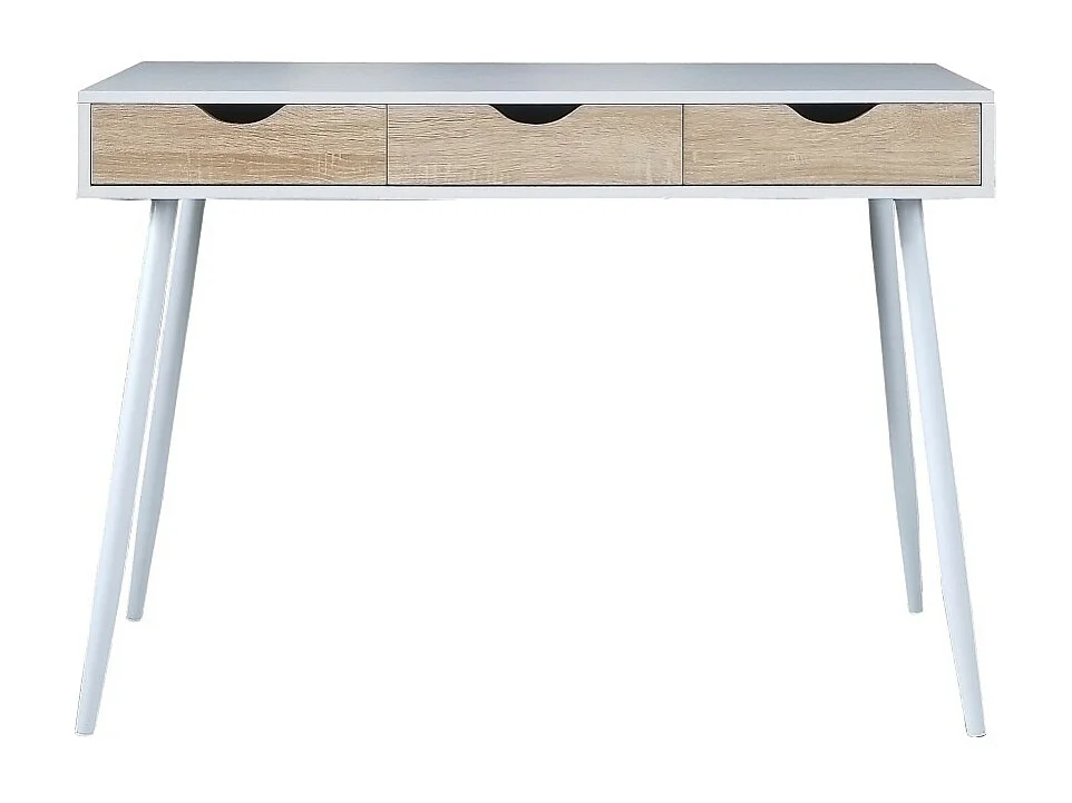 Escritório FLORIDA estilo escandinavo com 3 gavetas na cor branca