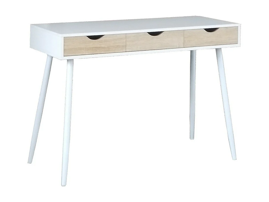 Escritório FLORIDA estilo escandinavo com 3 gavetas na cor branca