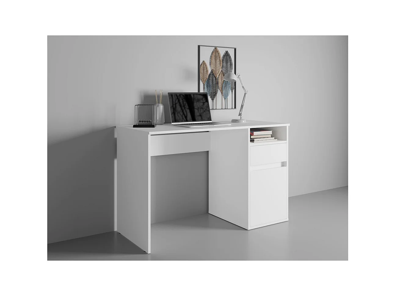 Escritório contemporâneo BILOU na cor branca.