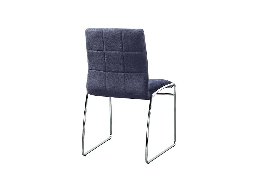 Stuhl TOBI im Design aus Chrom und Stoff in Grau - 2er Set