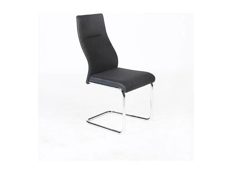 Stuhl OLIVIER im Design aus Metall und Stoff in Schwarz - 4er Set