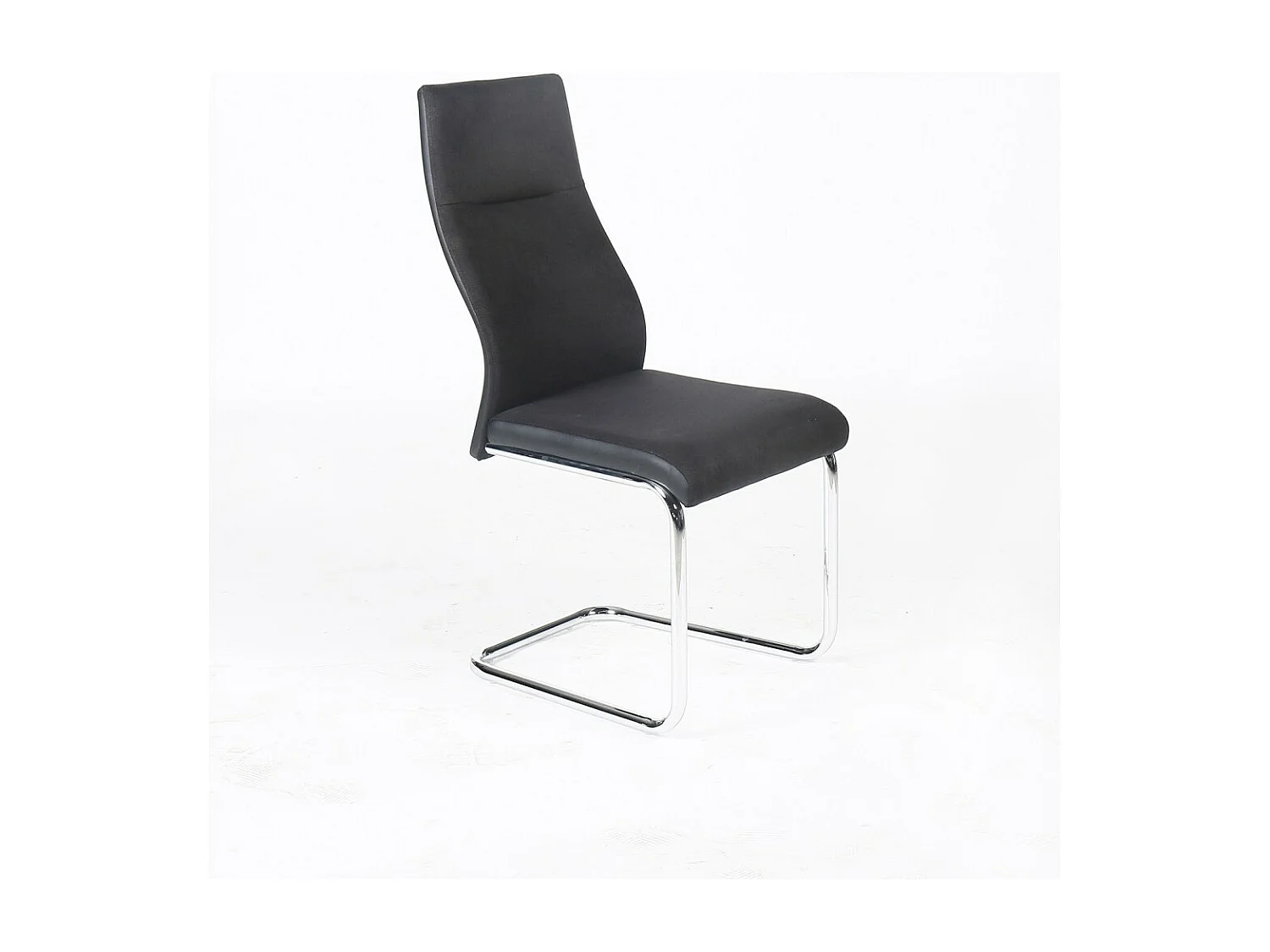 Chaise OLIVIER design en métal et tissu coloris noir - Lot de 4