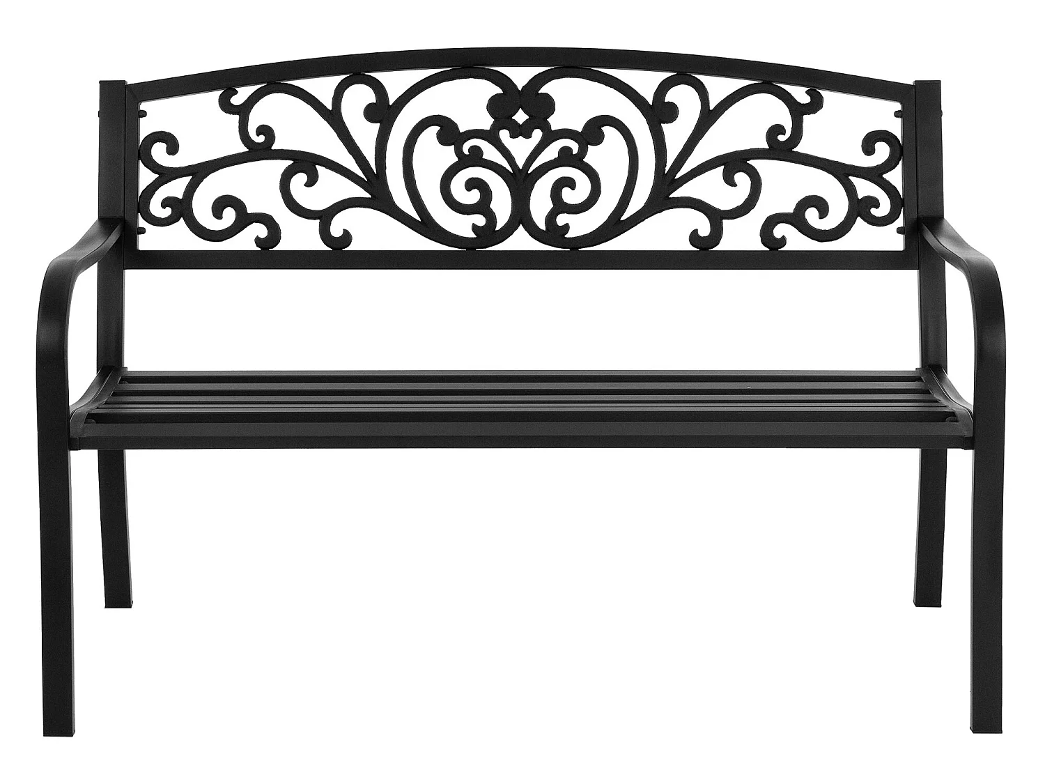 Banco de jardín en acero negro banco de estilo elegante ECD Germany