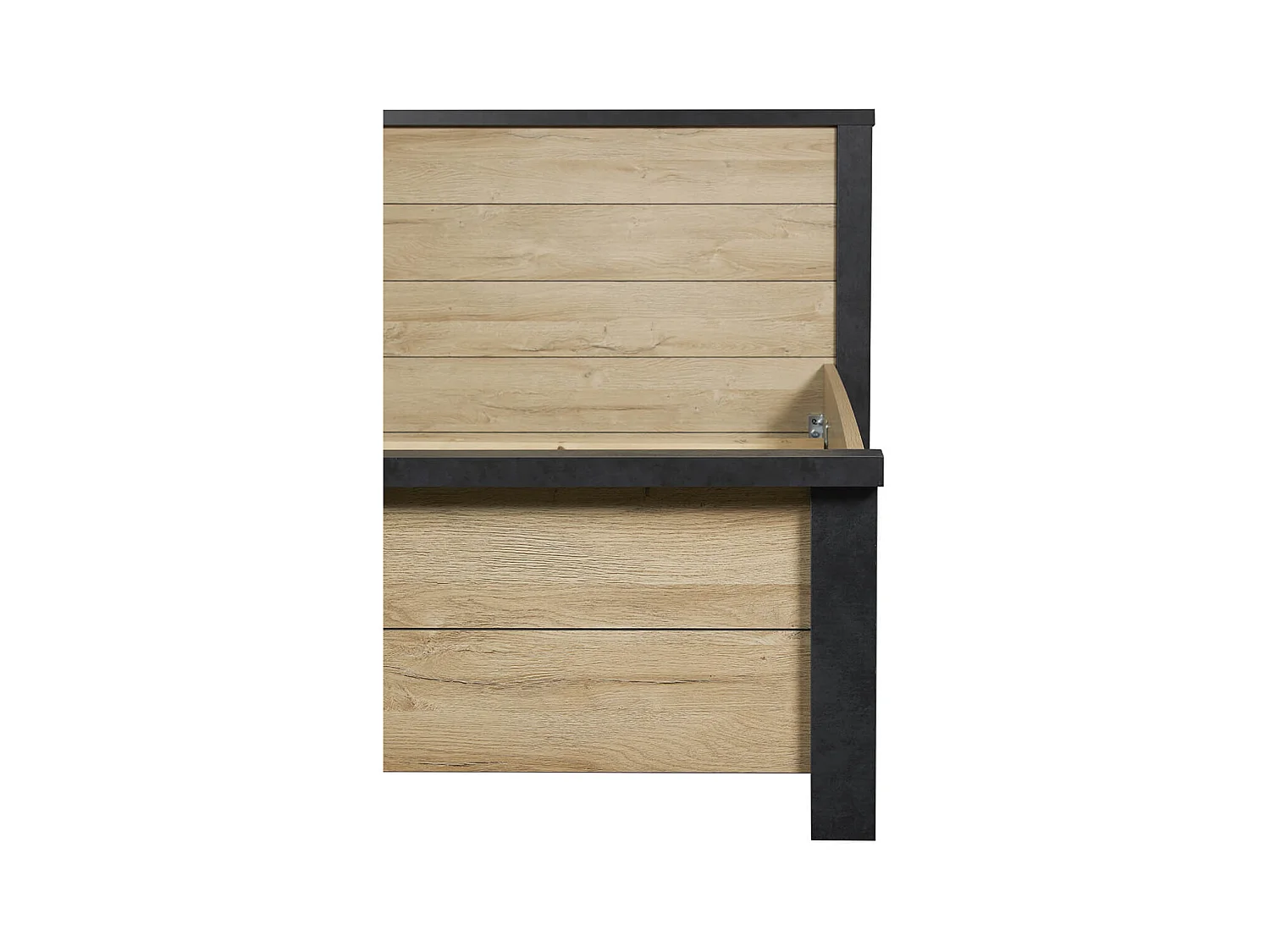 SIWA - Lit 180x200cm Effet Bois et Beton Ciré