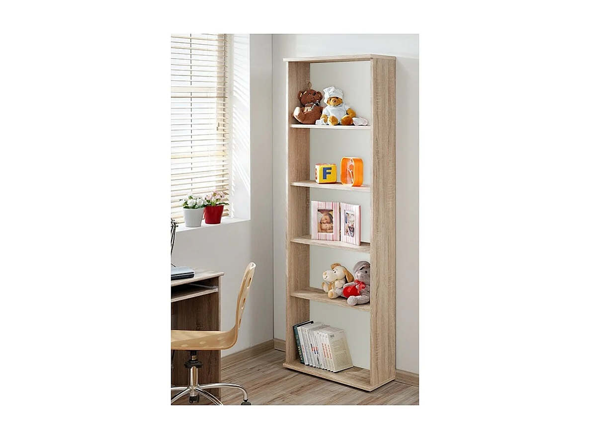 Bibliothèque 4 étagères pour chambre d'enfant coloris chêne collection DENVER.